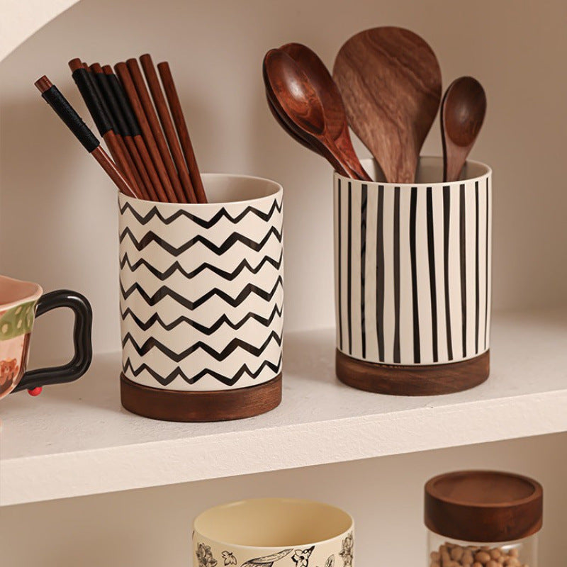 Ceramic Kitchen Chopstick Draining Holder Rack
