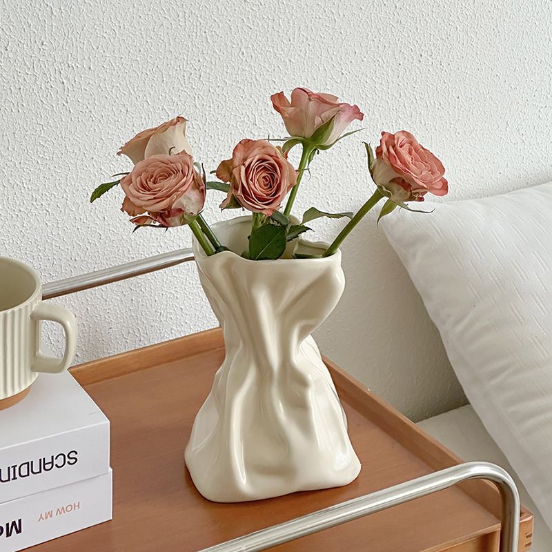 Simple Cream Style Vase Home Decoration Ornament