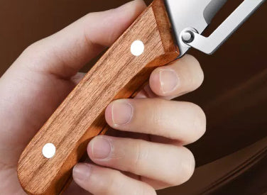 Wooden Handle Stainless Steel Vegetable Peeler Bottle Opener 2 In 1