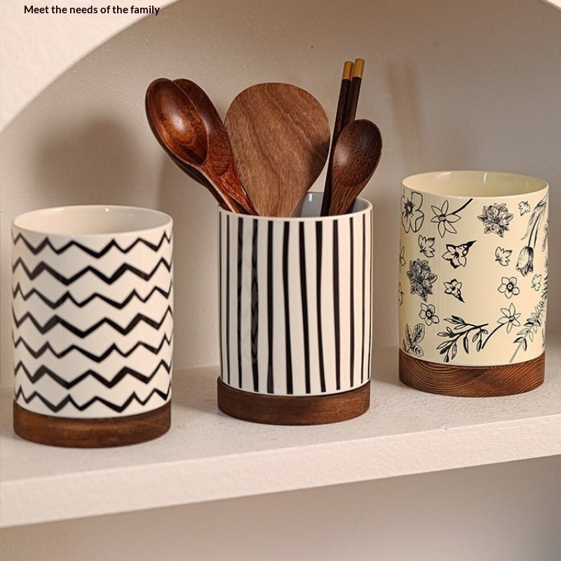 Ceramic Kitchen Chopstick Draining Holder Rack