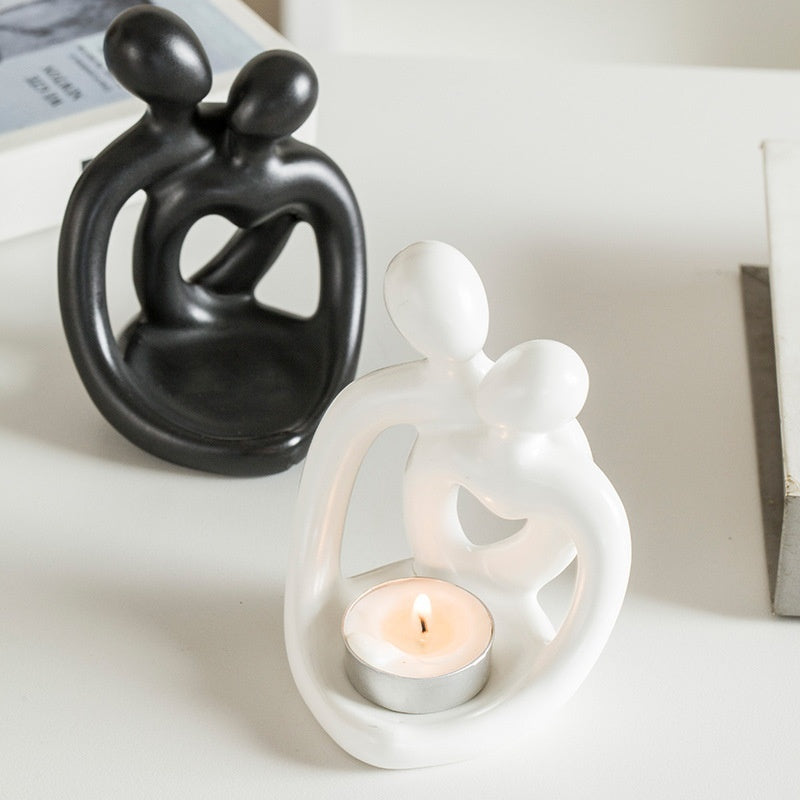 Nordic Ceramic Couple Candle Holders Aromatherapy Decor