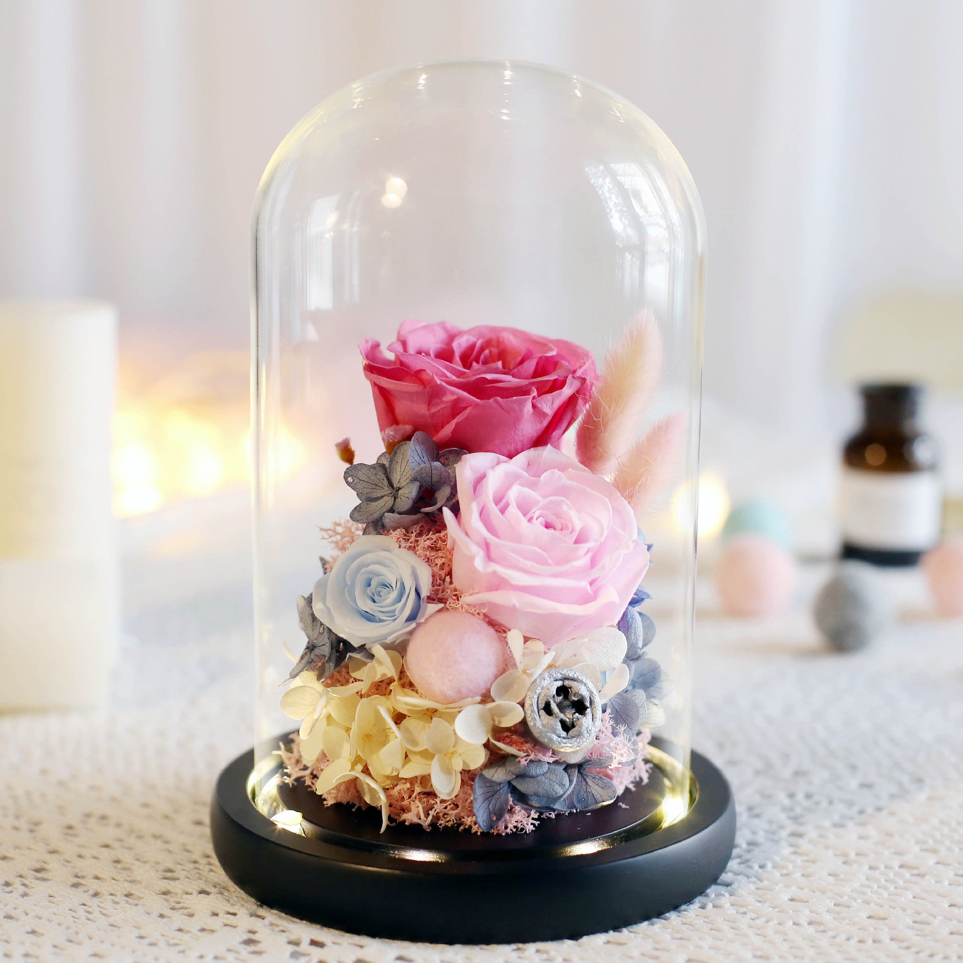 Glass Cover Eternal Rose Gift Box Valentine Birthday Gift