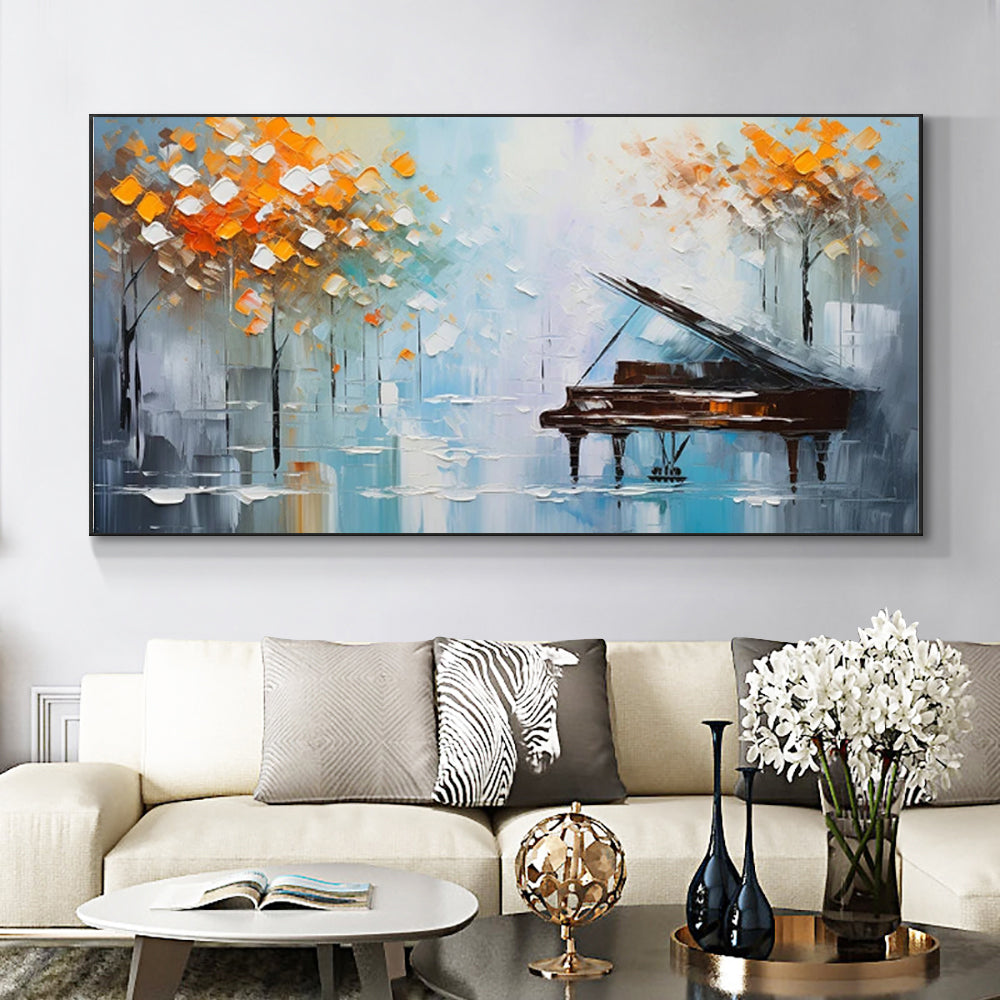 Hand-Painted Knife Tree Landscape Oil Canvas Wall Art