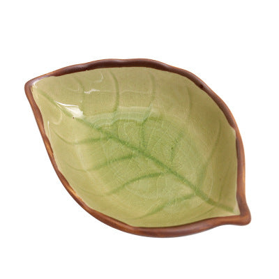 Leaf Shape Ceramic Sauce Dish Multi Purpose Tableware