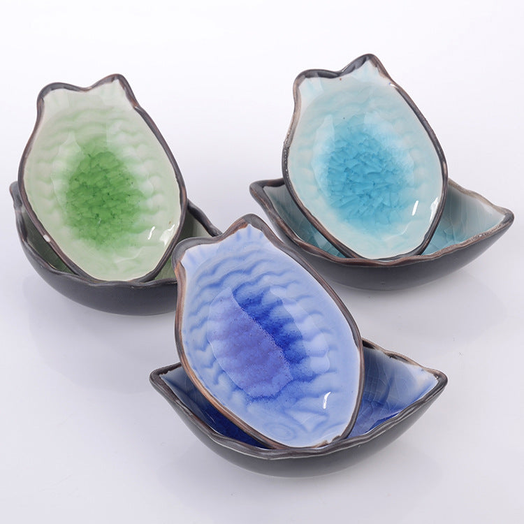 Leaf Shape Ceramic Sauce Dish Multi Purpose Tableware