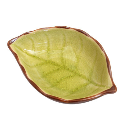 Leaf Shape Ceramic Sauce Dish Multi Purpose Tableware