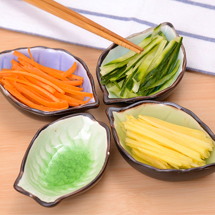 Leaf Shape Ceramic Sauce Dish Multi Purpose Tableware