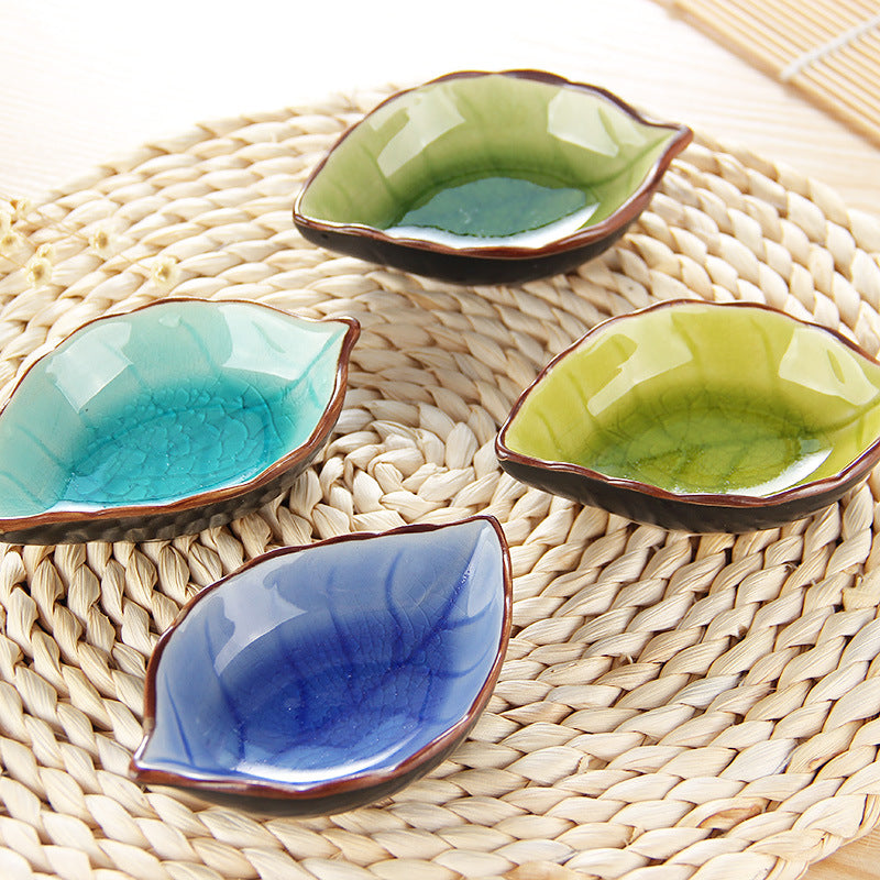 Leaf Shape Ceramic Sauce Dish Multi Purpose Tableware