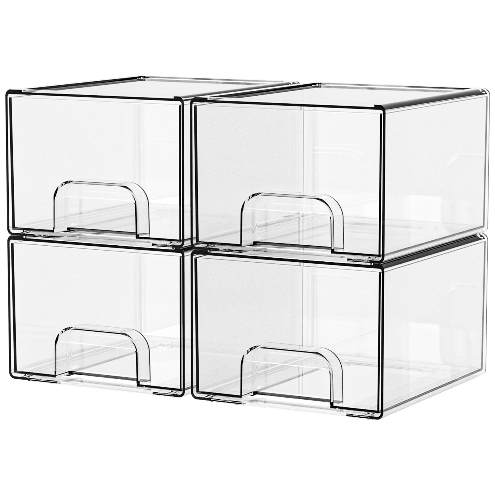 Clear Stackable Acrylic Storage Drawers Bathroom And Kitchen Organizer