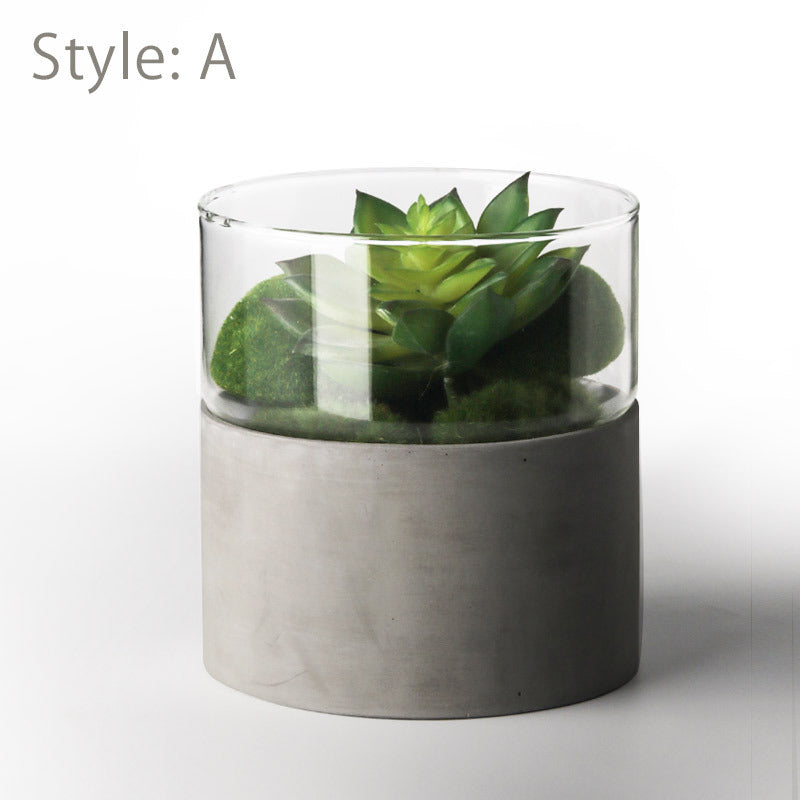 Straight Cement Flower Vase