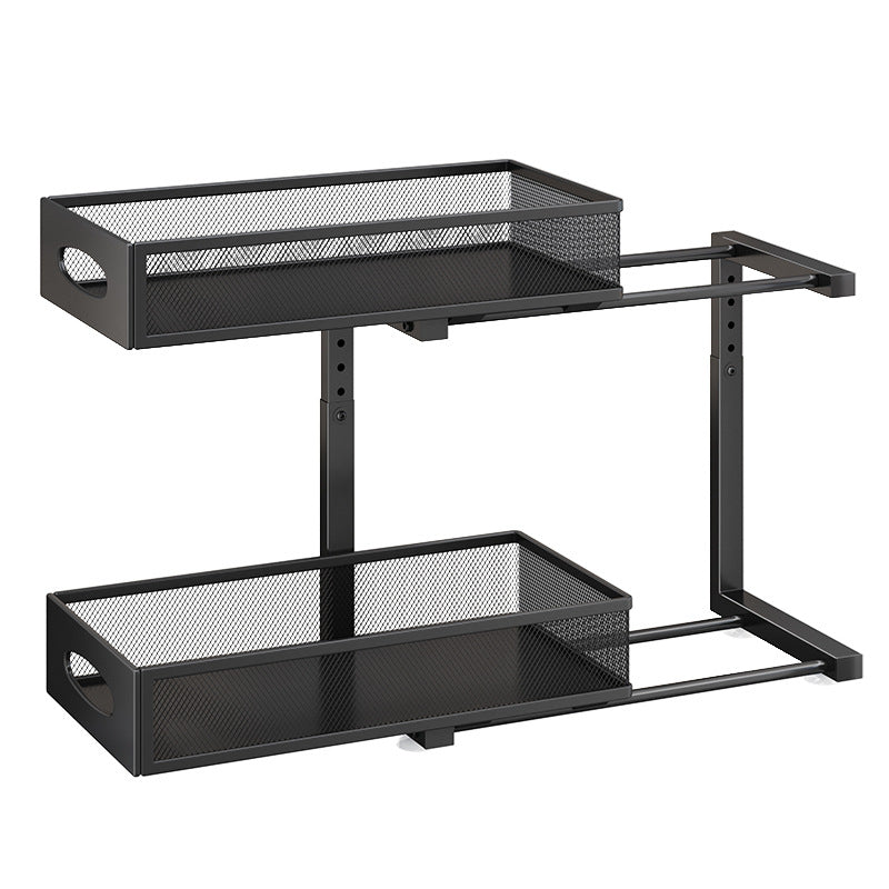 Pull Out Double Layer Kitchen Spice Drawer Storage Rack