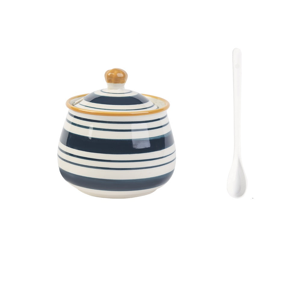 Household Kitchen Condiment Pot Ceramic Suit