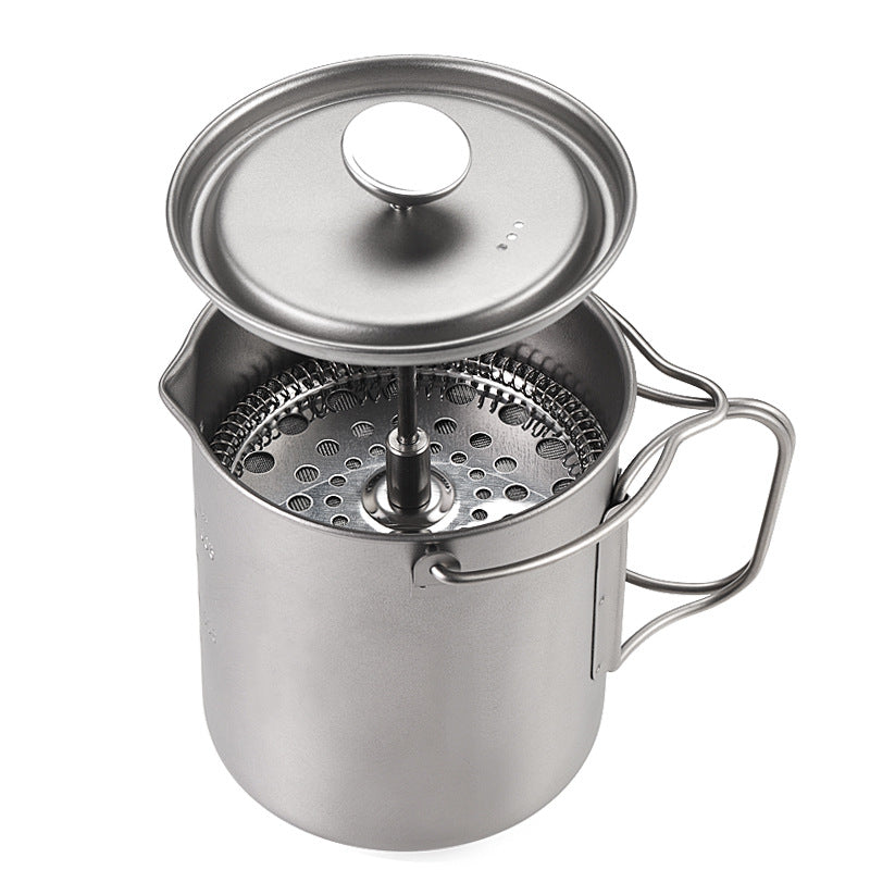 Ultralight Titanium Outdoor Hand-Brew Coffee Teapot