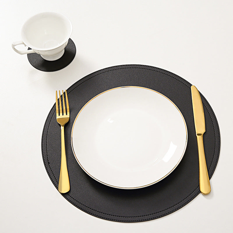 Leather Waterproof Heat Insulation Non-Slip Table Placemat Set