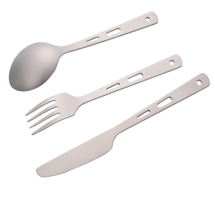 Travel Titanium Cutlery Set For Lightweight Outdoor Dining