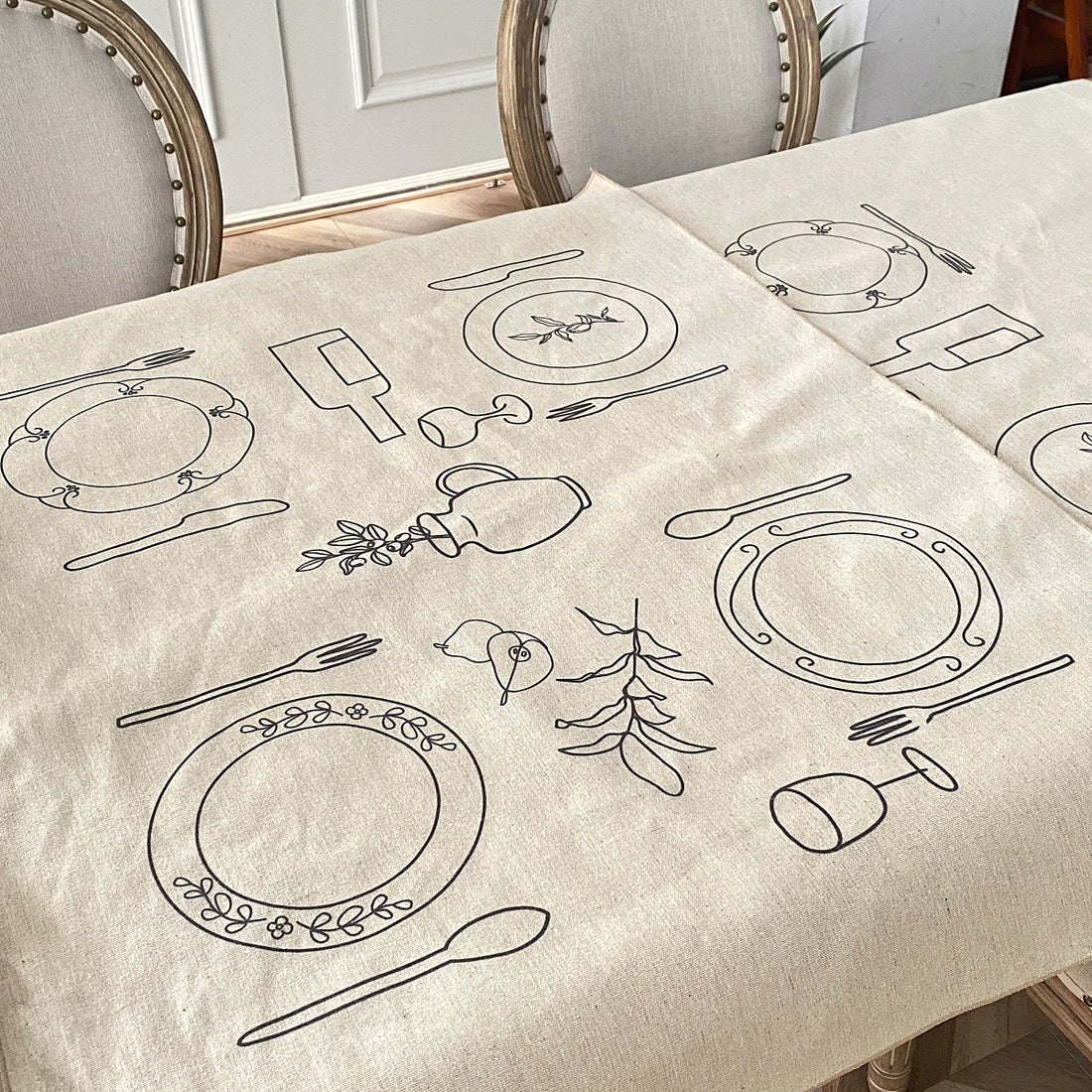Creative Tablecloth Ins Style Personalized Line Drawing Tablecloth