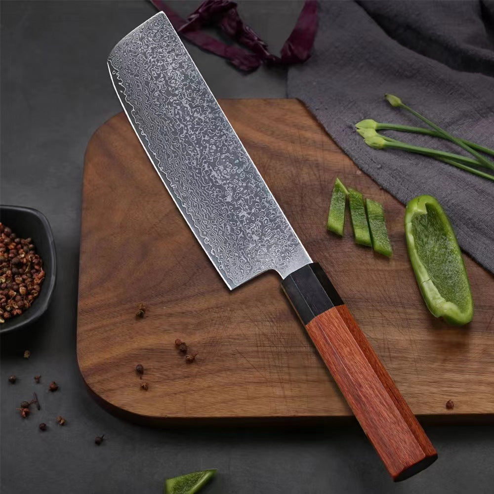 Seven Inch Damascus Steel Kitchen Knife For Precision Cooking