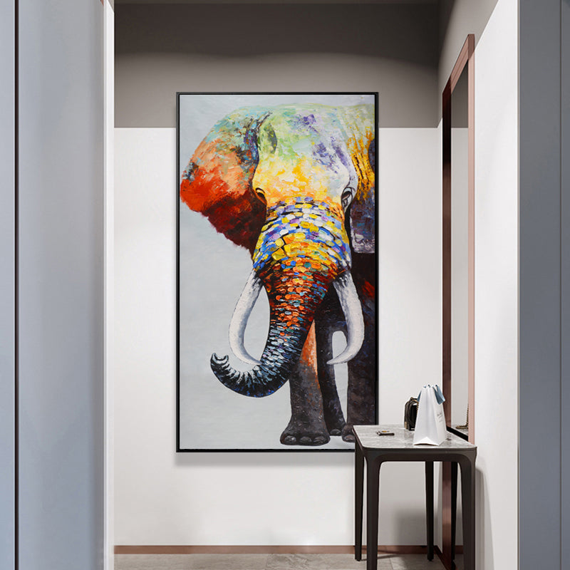 Abstract Elephant Canvas Oil Painting Wall Art