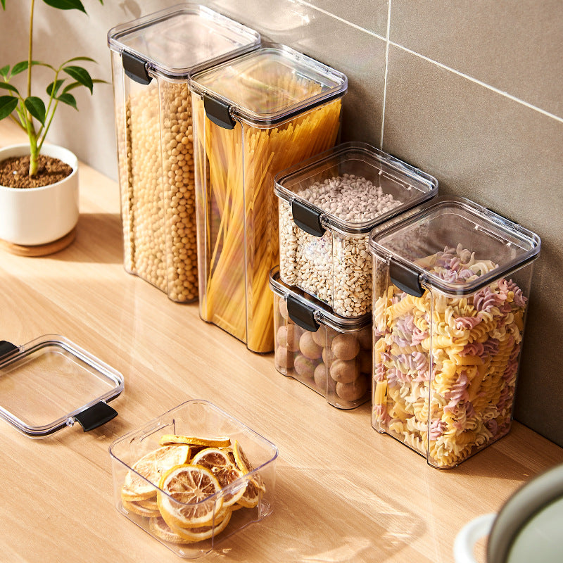 Food Grade Stackable Grain Storage Box Transparent Sealed Container