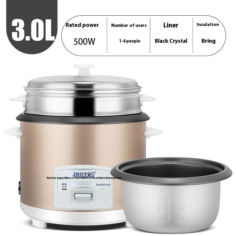 0.8gal Small Electric Rice Cooker Large Capacity Household Cooker