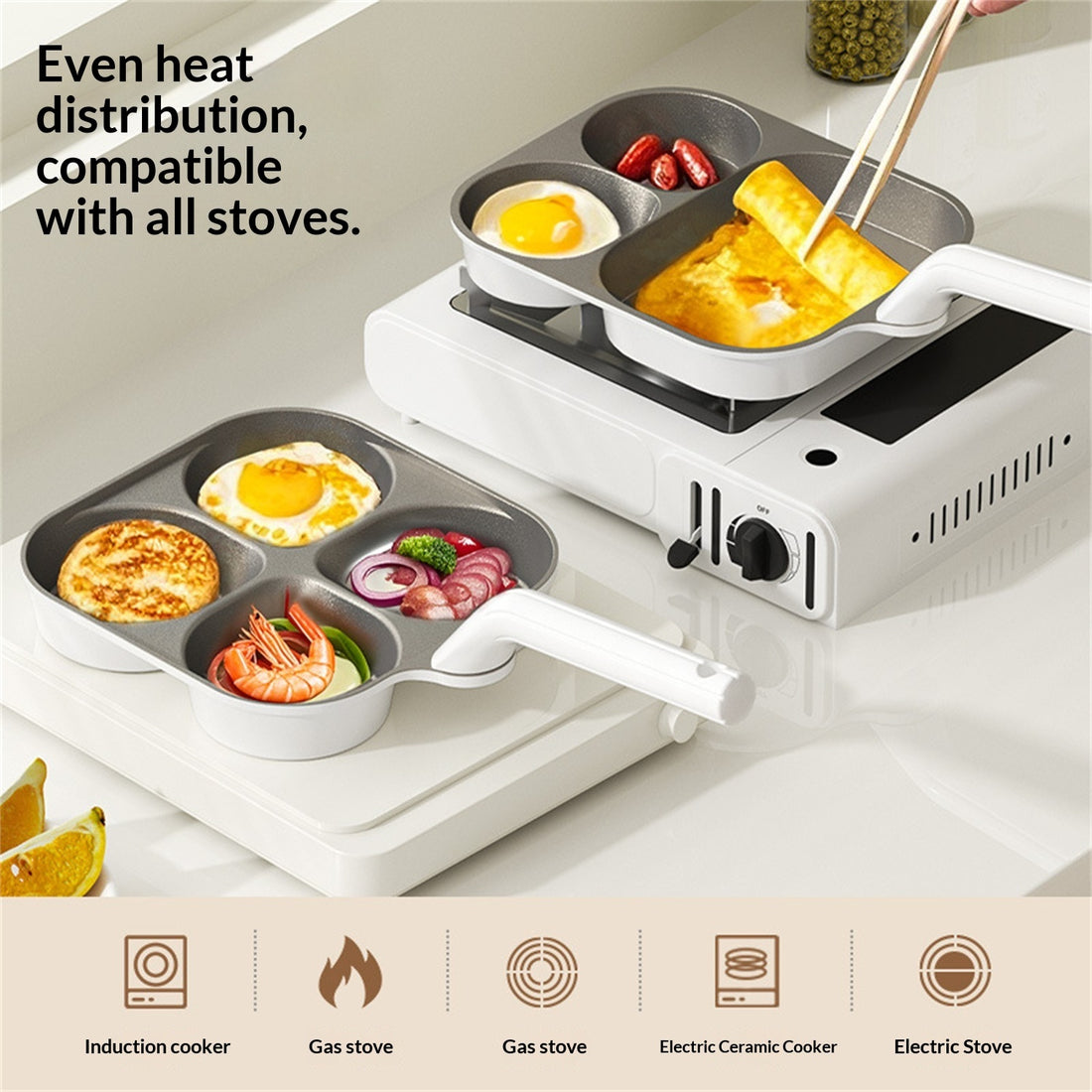 Titanium Ceramic 3-in-1 Breakfast Cooking Pot
