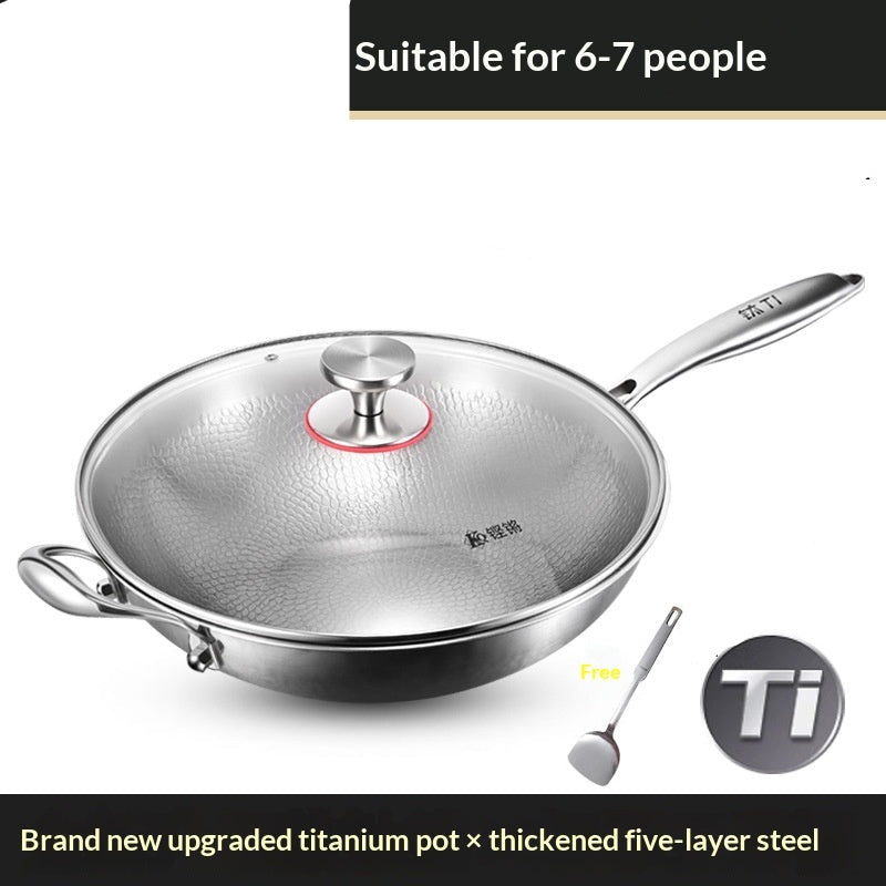 Uncoated Nonstick Pan with Hammered Titanium Finish