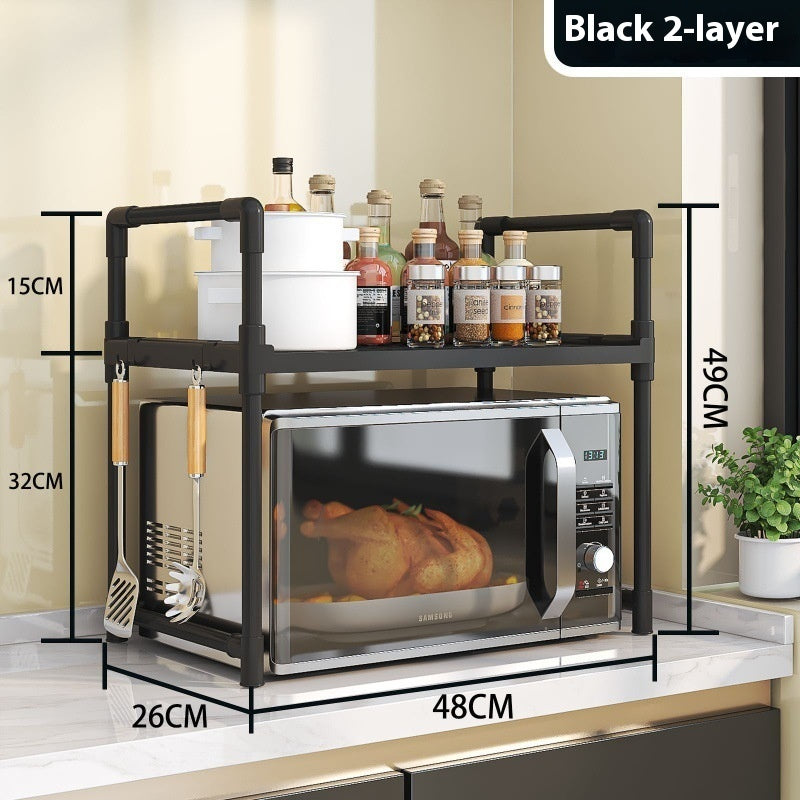 Double Layer Microwave Oven Kitchen Storage Rack