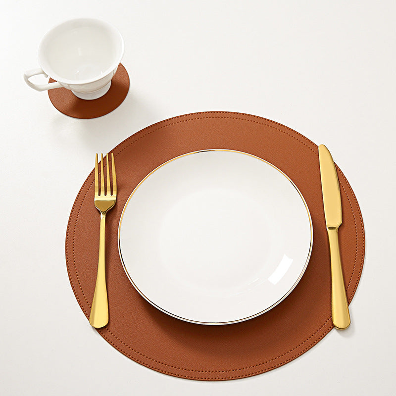 Leather Waterproof Heat Insulation Non-Slip Table Placemat Set