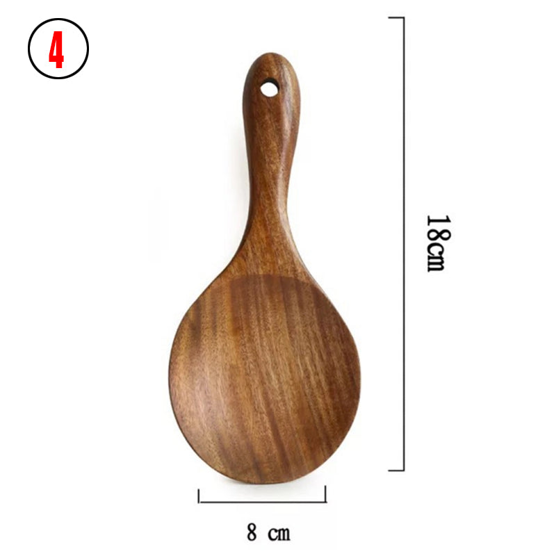 Thailand Teak Wood Kitchen Utensil Set Spoon Ladle Skimmer