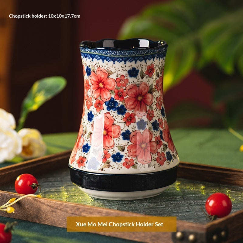 Ceramic Kitchen Chopstick And Spoon Draining Holder