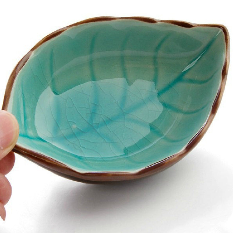 Leaf Shape Ceramic Sauce Dish Kitchen Tableware