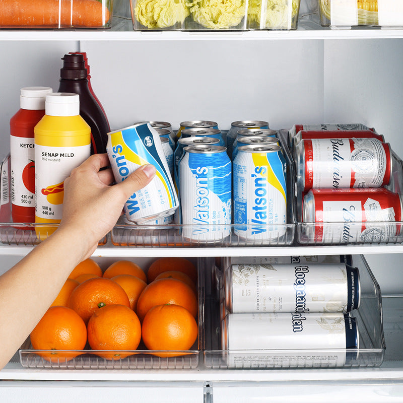 Transparent Refrigerator Beverage Organizer Storage Box