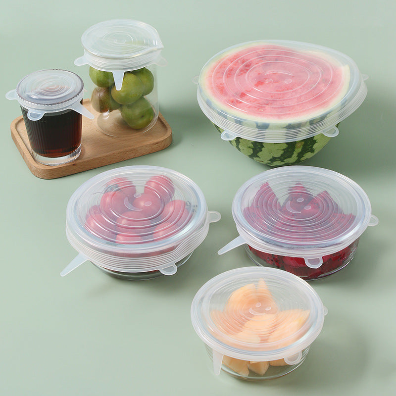 6Pcs Reusable Silicone Stretch Lids Food Storage Covers