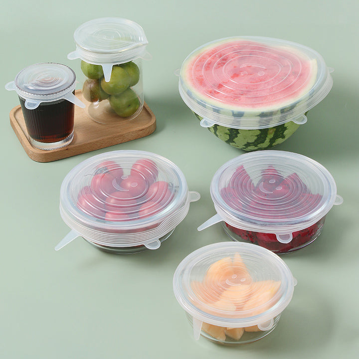 6Pcs Reusable Silicone Stretch Lids Food Storage Covers