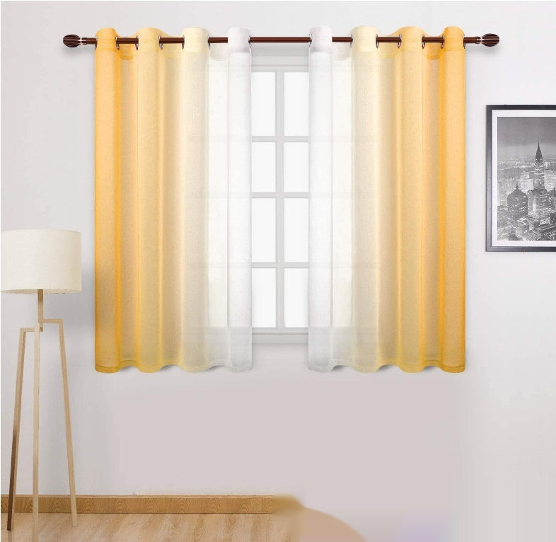 Gradient Sheer Curtains For Balcony With Blackout Curtain Set