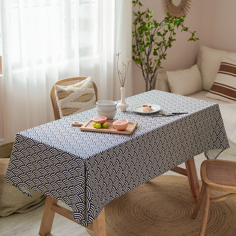 Cotton Linen Corrugated Tablecloth Household Coffee Table Cover