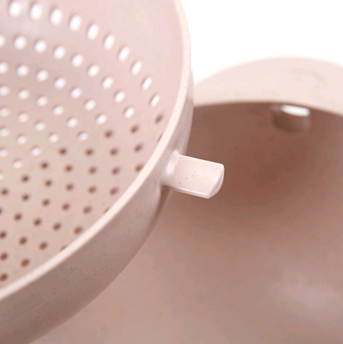 Kitchen Plastic Washing Basin Rice Fruit Sieve Organizer