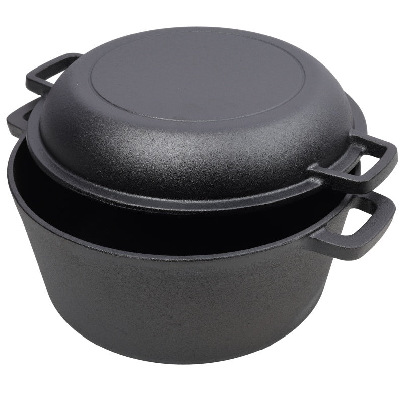 Pre-Seasoned Cast Iron Dutch Oven with Dual Handles