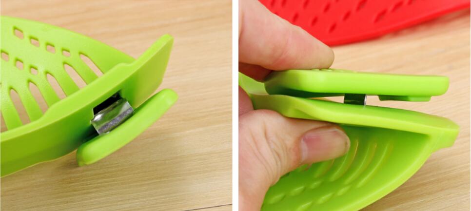Silicone Clip-On Pot Strainer Funnel Colander Tool