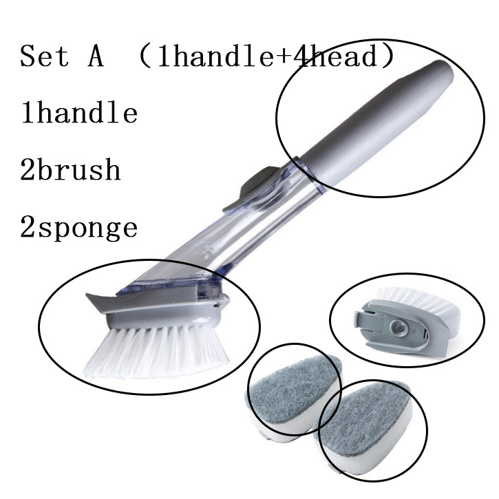 2 In 1 Long Handle Removable Cleaning Brush Kitchen Tool