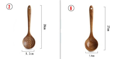 Thailand Teak Wood Kitchen Utensil Set Spoon Ladle Skimmer