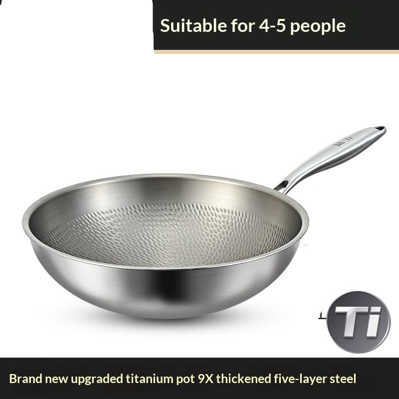 Uncoated Nonstick Pan with Hammered Titanium Finish
