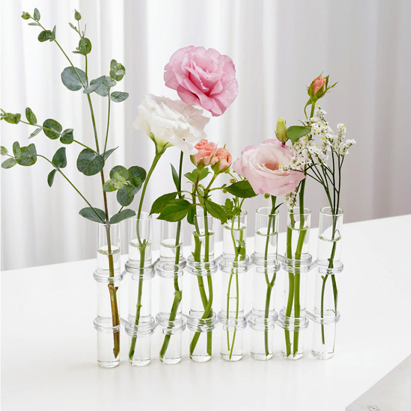 Clear Glass Test Tube Vase Hydroponic Flower Decor