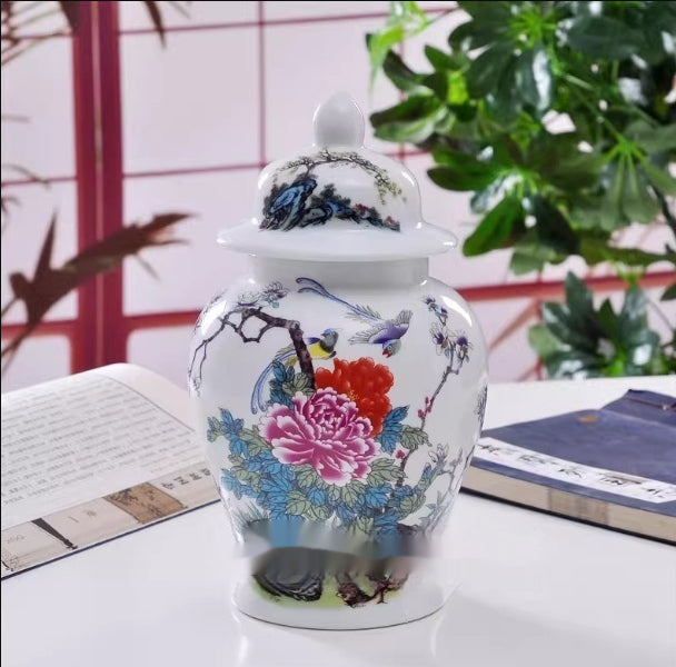 Chinese Style Decorative Porcelain Treasure And Gourd Vases