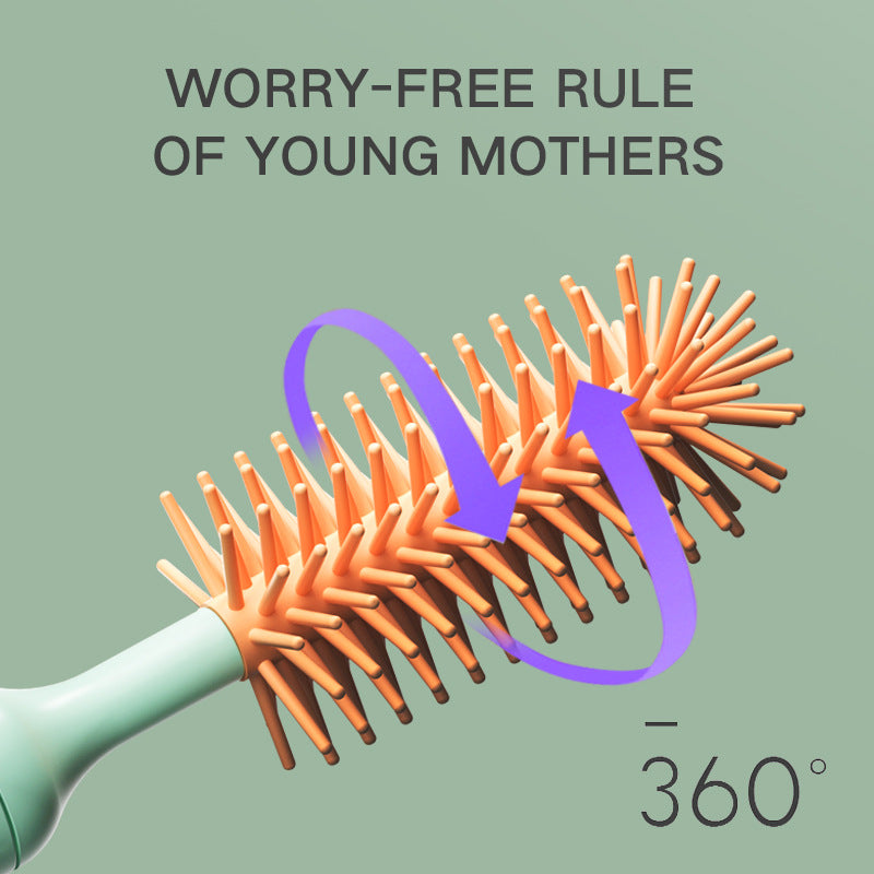 Electric Silicone Bottle Cleaning Brush Set 360° Rotating Battery Powered