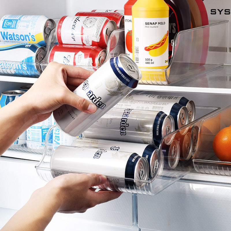 Transparent Refrigerator Beverage Organizer Storage Box
