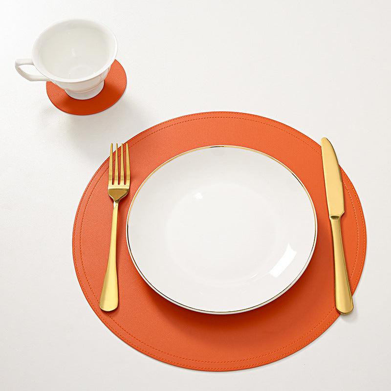 Leather Waterproof Heat Insulation Non-Slip Table Placemat Set