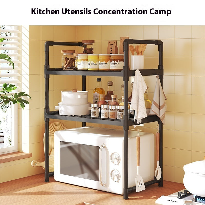Double Layer Microwave Oven Kitchen Storage Rack
