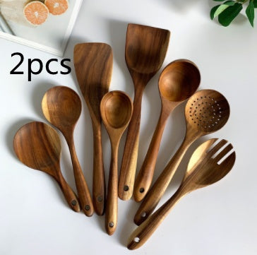 Thailand Teak Wood Kitchen Utensil Set Spoon Ladle Skimmer