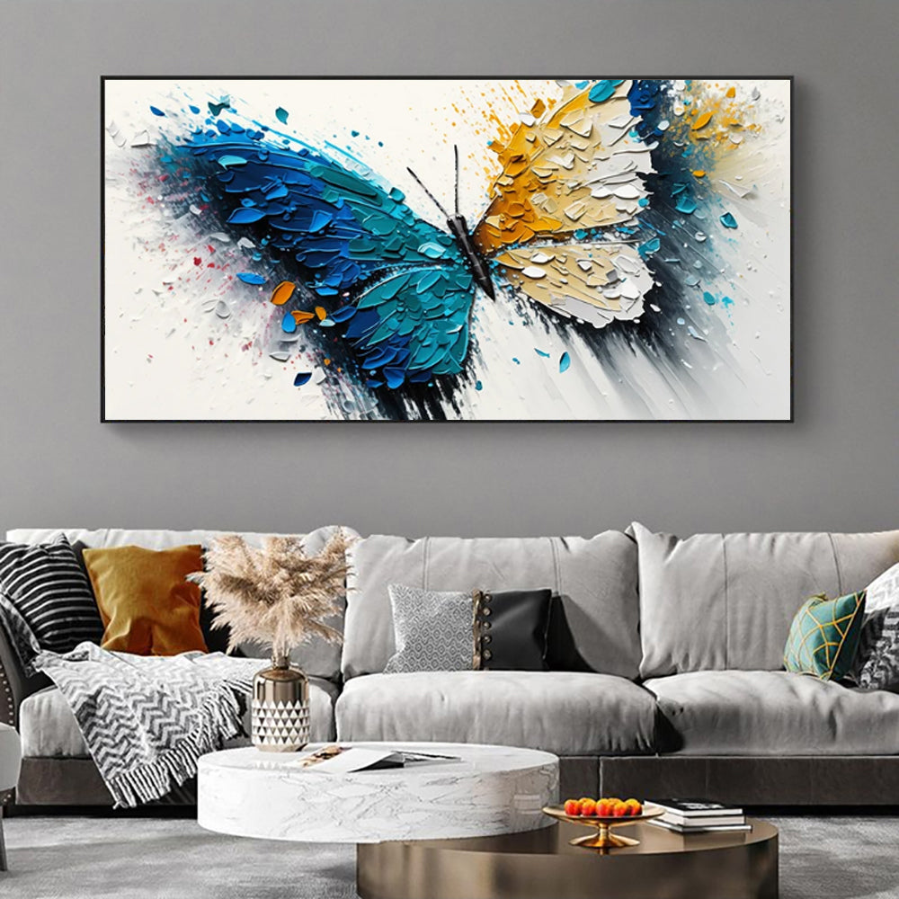 Large Abstract Butterfly Canvas Painting Living Room Wall Decor